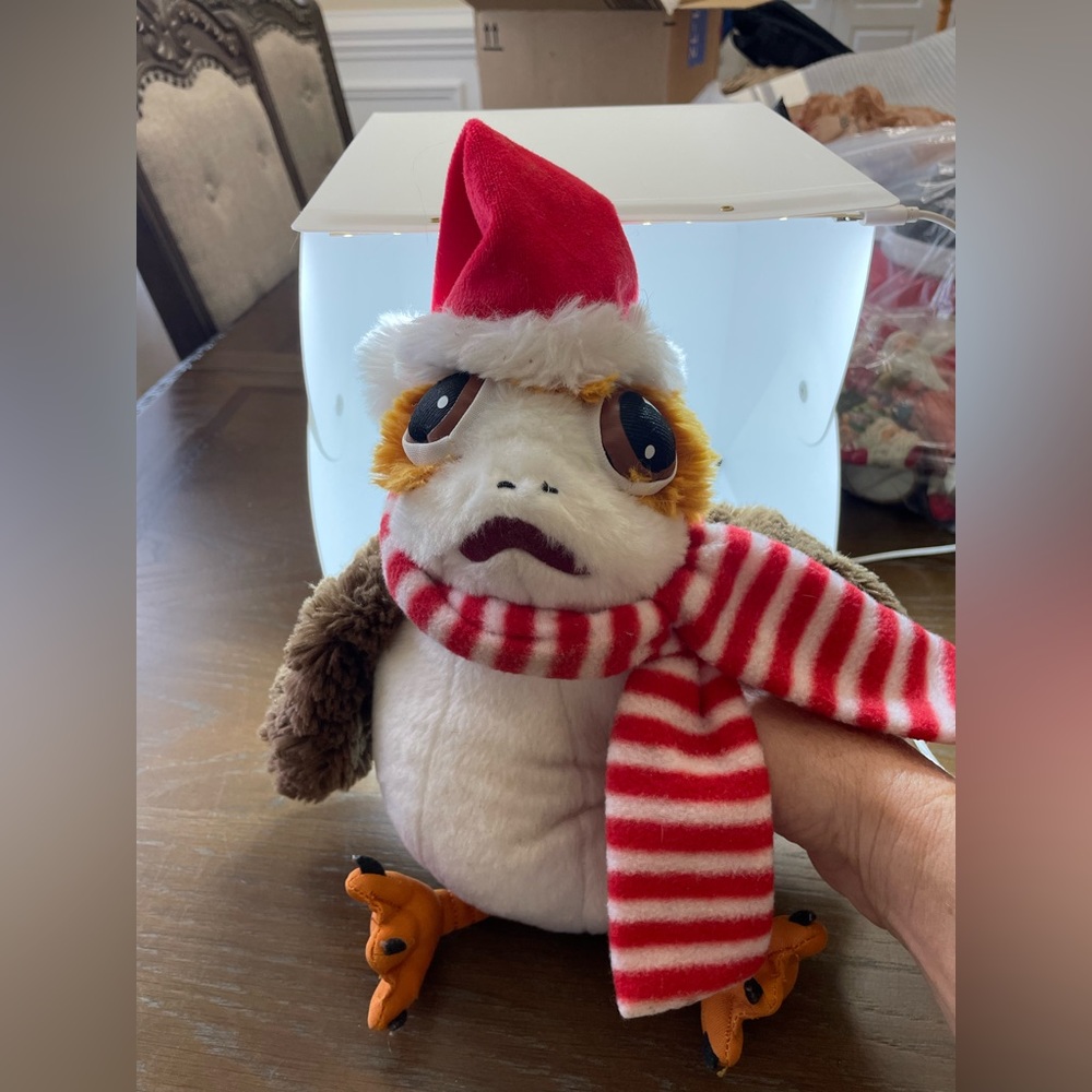 Disney Parks Star Wars Porg Christmas Holiday Plush Santa Hat The Last Jedi